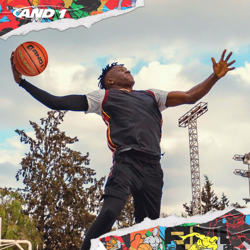AND1 Xcelerate Rubber Basketball: Official Regulation Size 7 (29.5â€) Streetball, Made for Indoor/Outdoor Games (Basketball w/Pump, Orange Classic) - Image 4